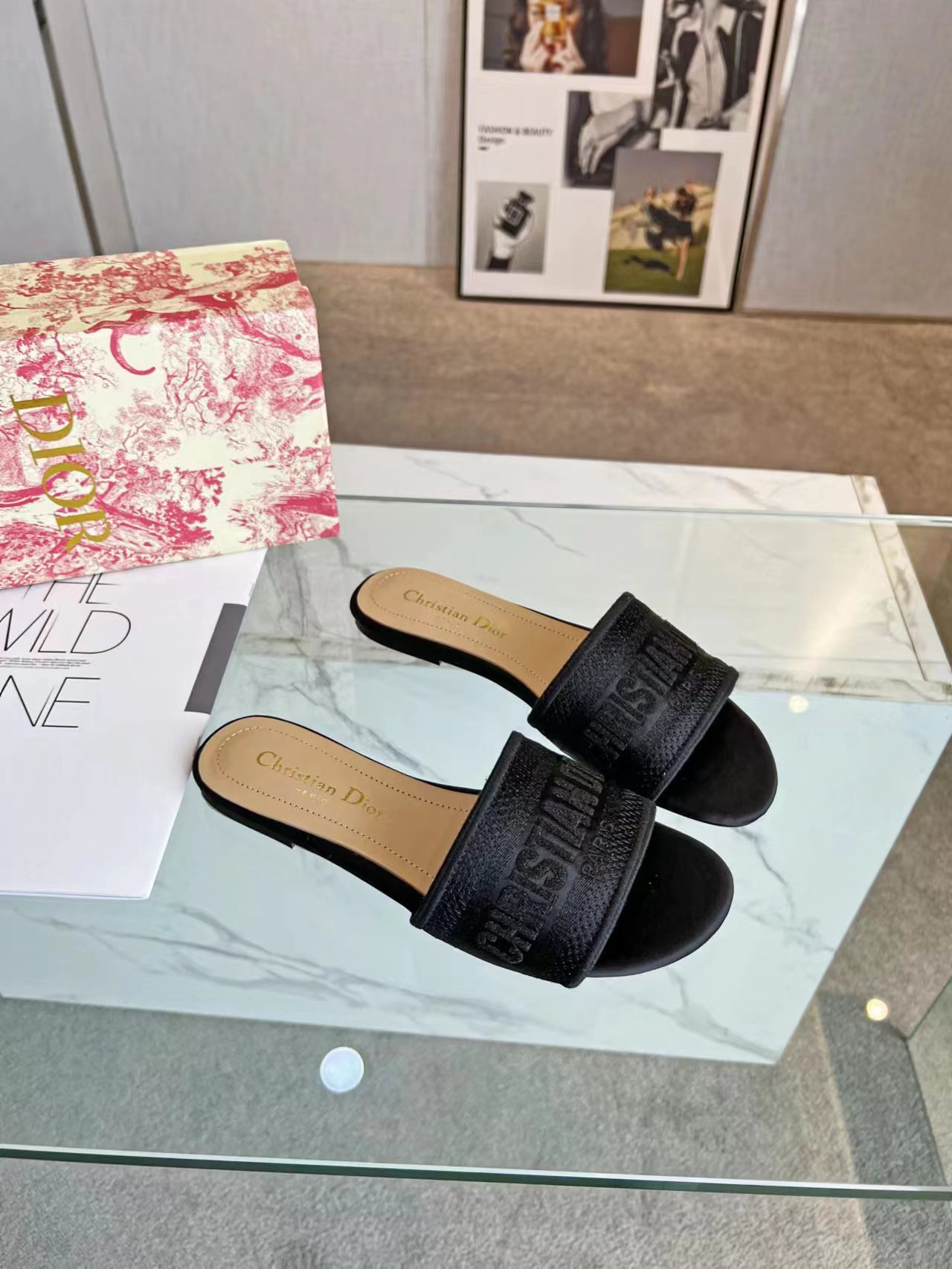 Dior Customized letter jacquard embroidered sandals