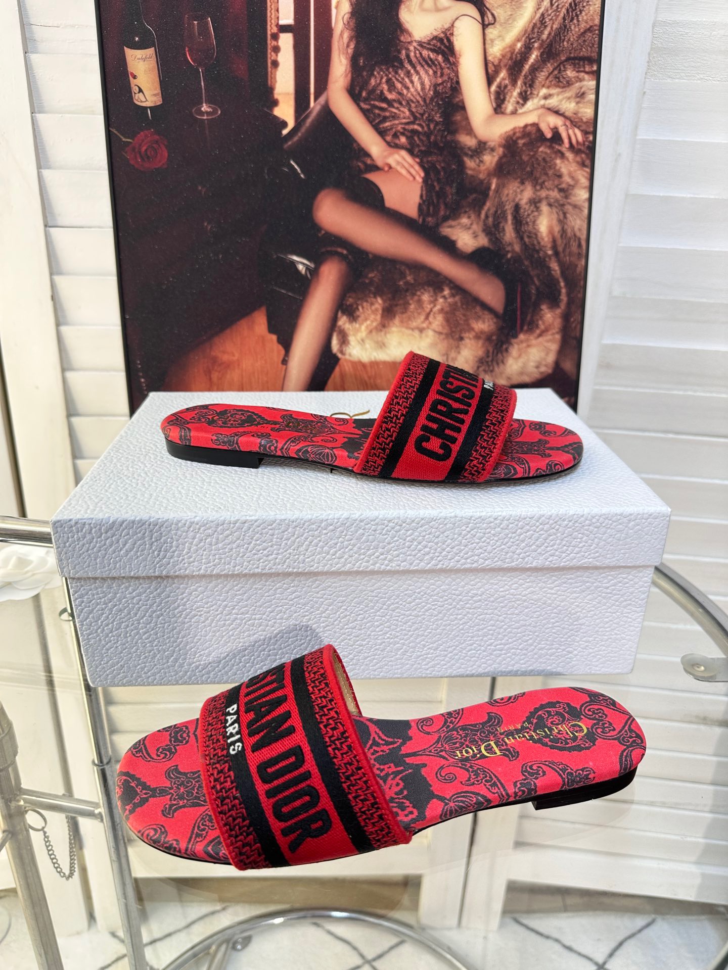 Dior Jacquard embroidered slippers