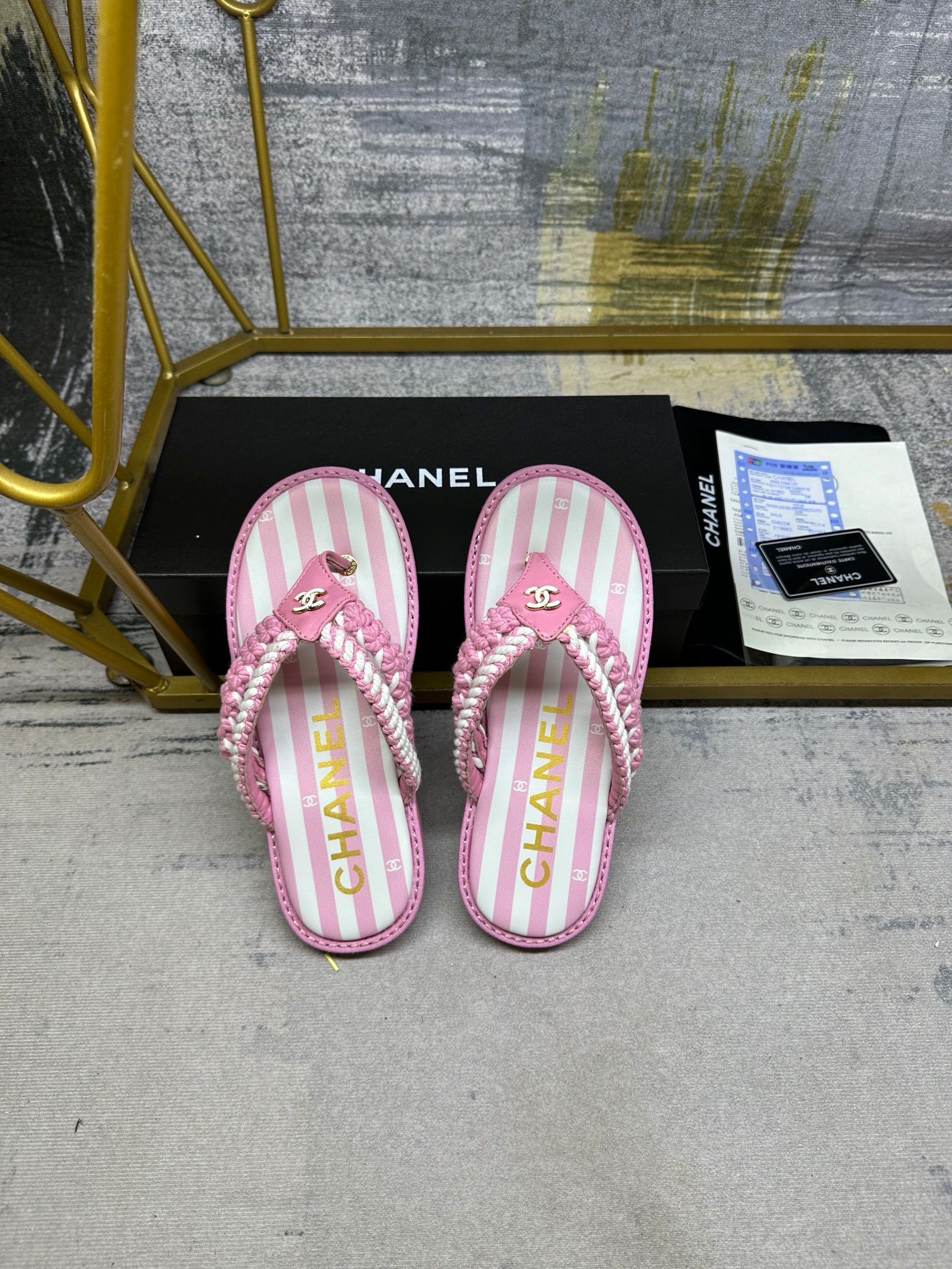 CHANEL Clip-on slippers