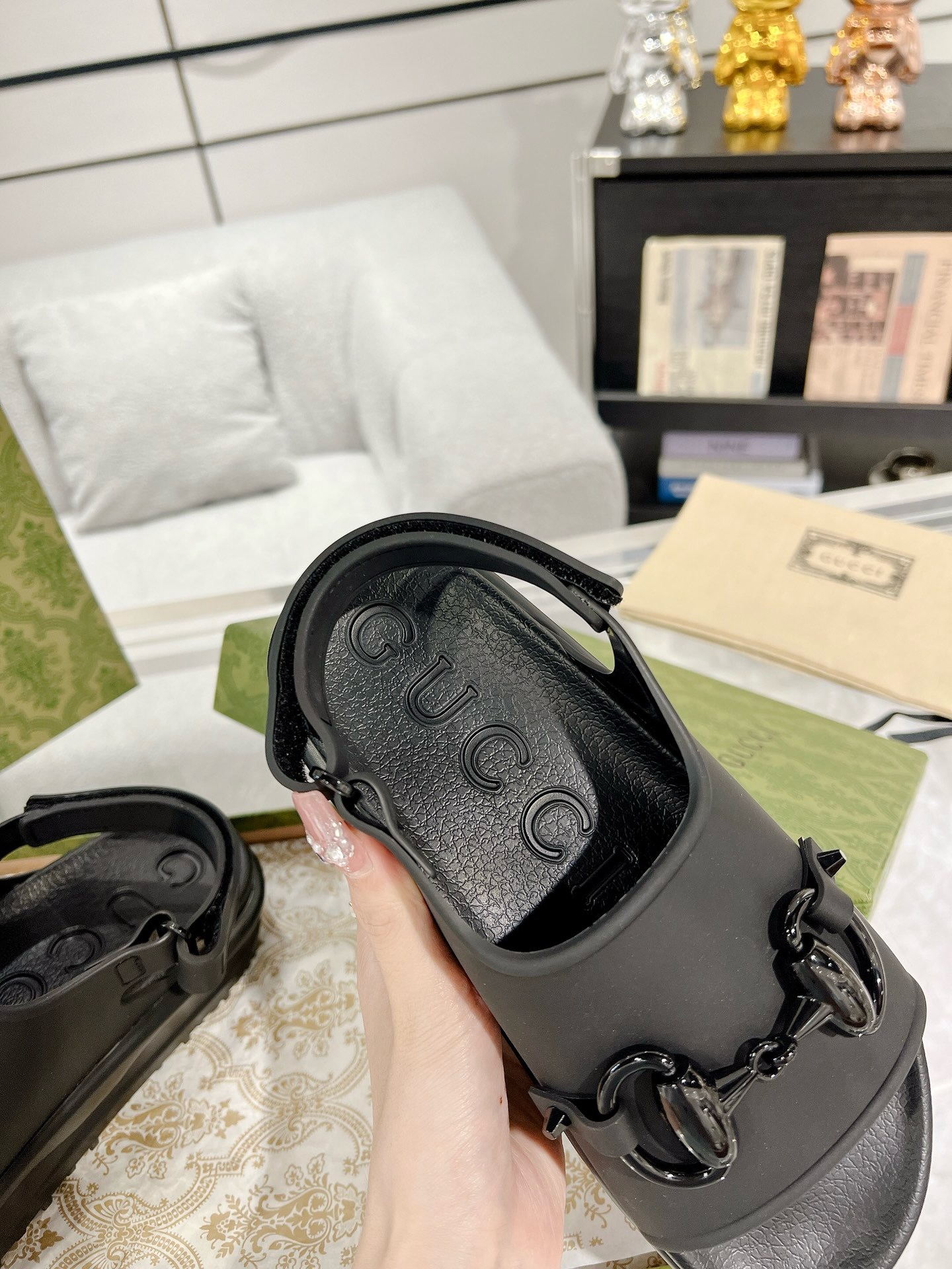 GUCCI Horse-bit buckle platform sandals