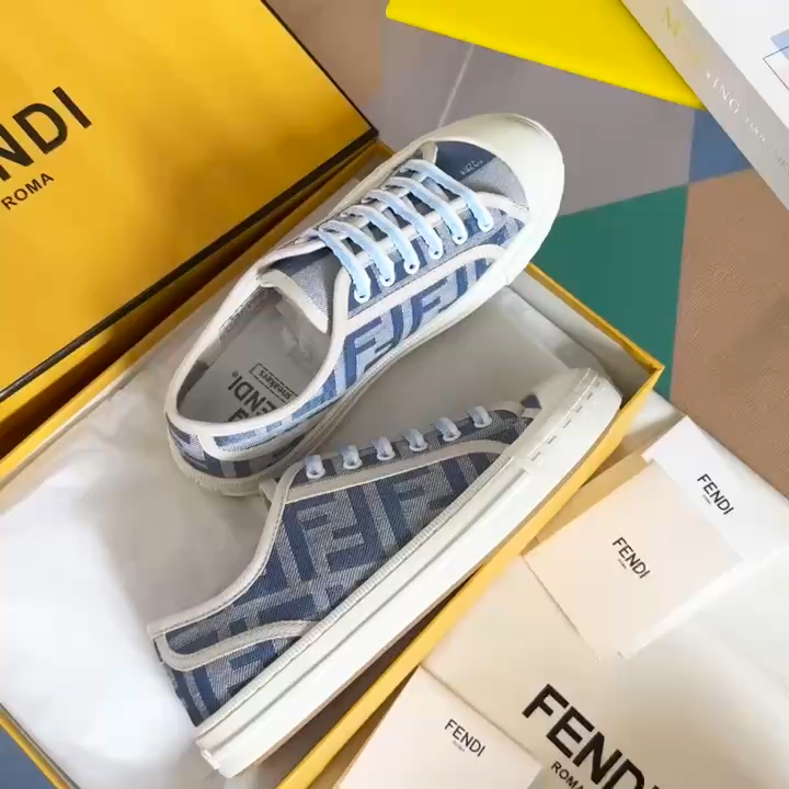 Fendi  Domino Couples canvas sneakers
