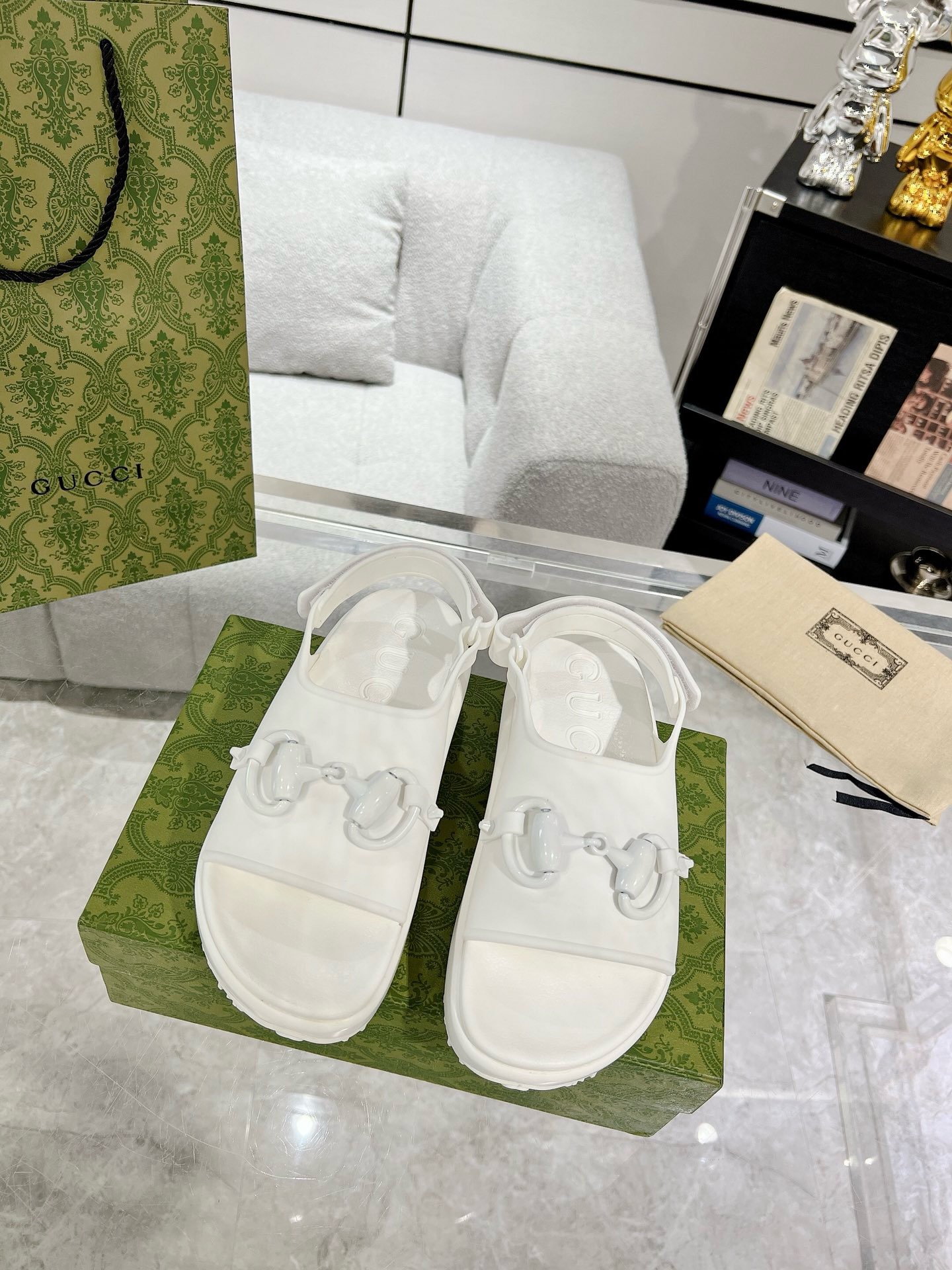 GUCCI Horse-bit buckle platform sandals