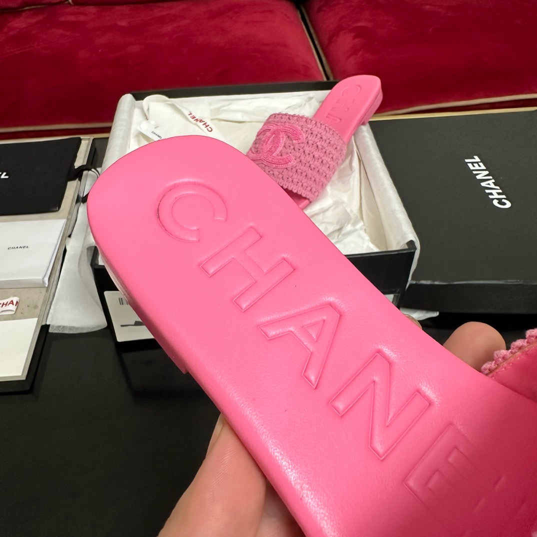 CHANEL  coco beach Woven slippers