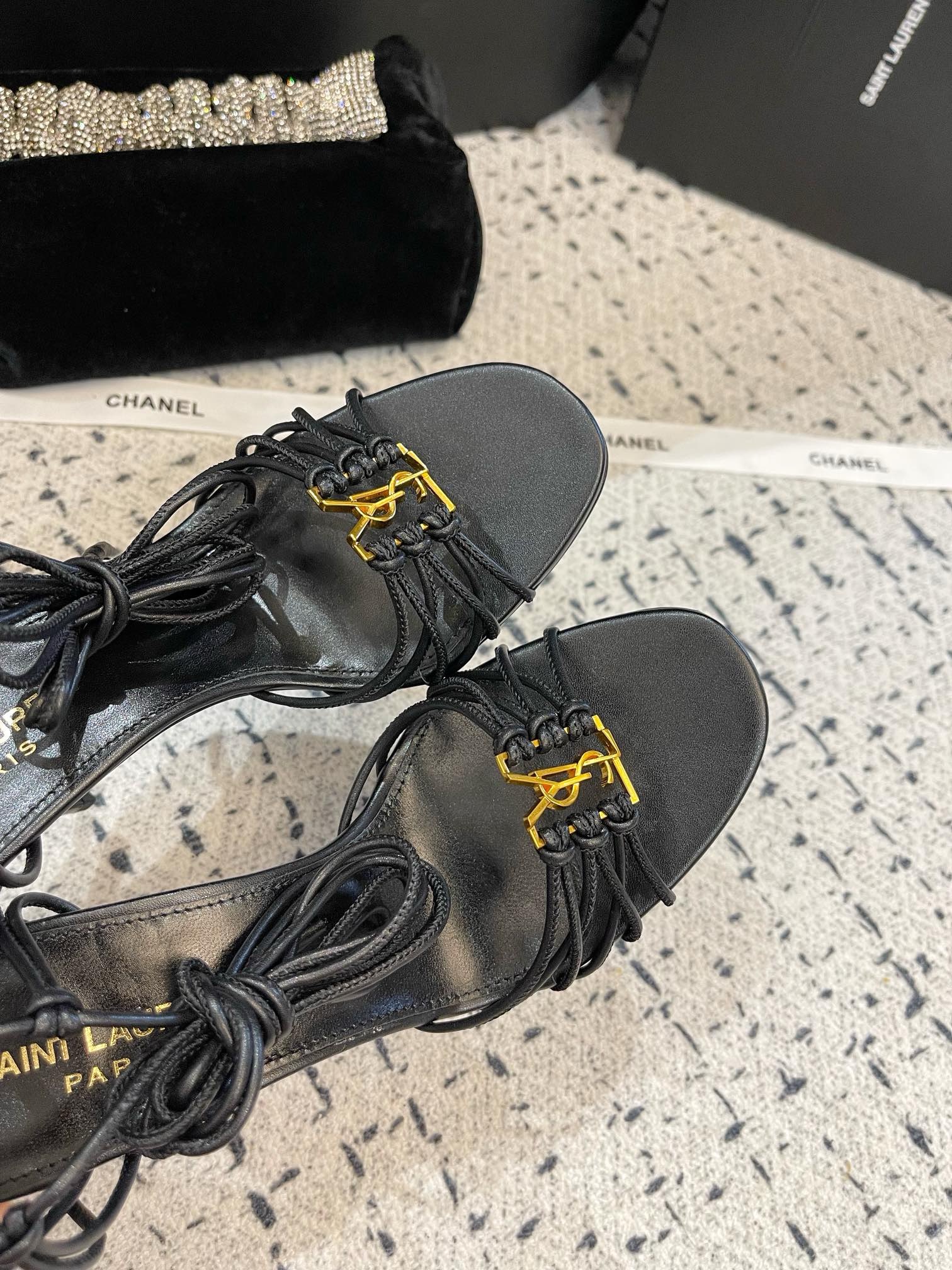 SAINT LAUREN YSL Strap high heels