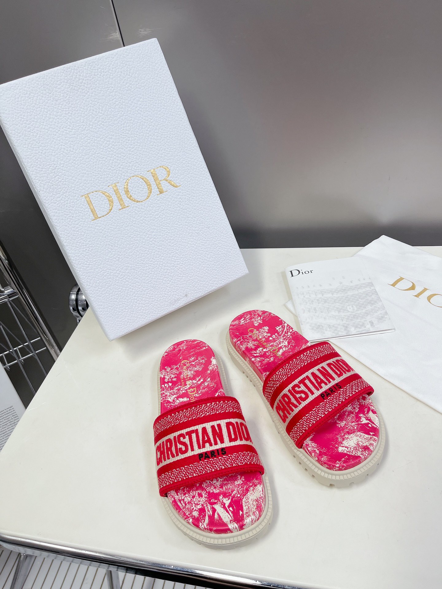 DIOR Original flying woven Joker slippers