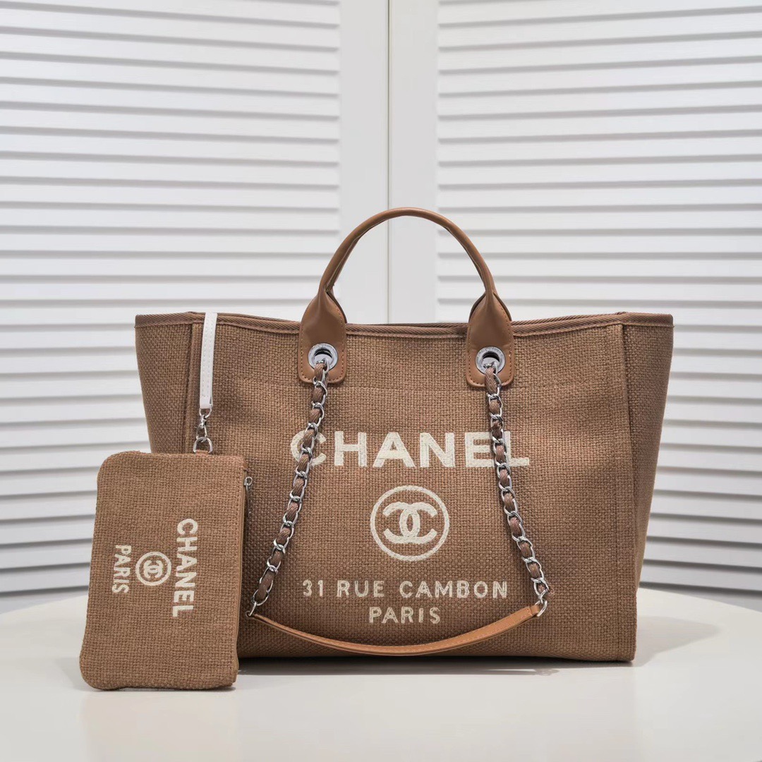 CHANEL deauville canvas bag