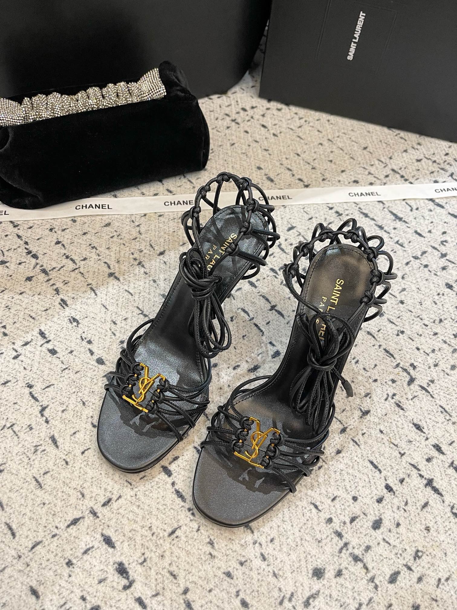 SAINT LAUREN YSL Strap high heels