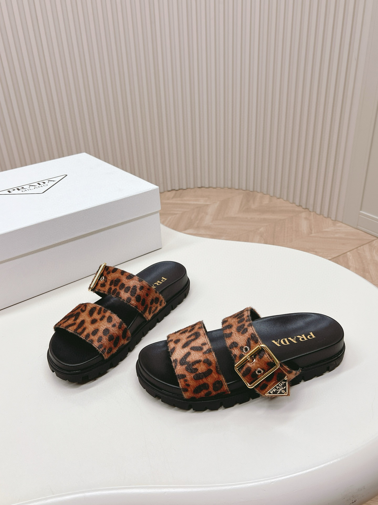 Prada Suede strap slides