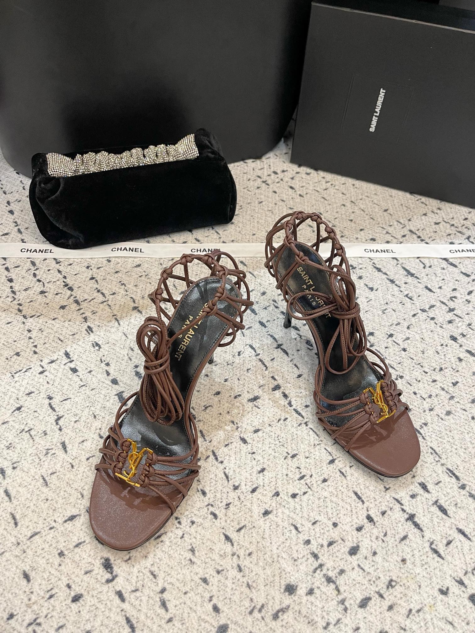 SAINT LAUREN YSL Strap high heels