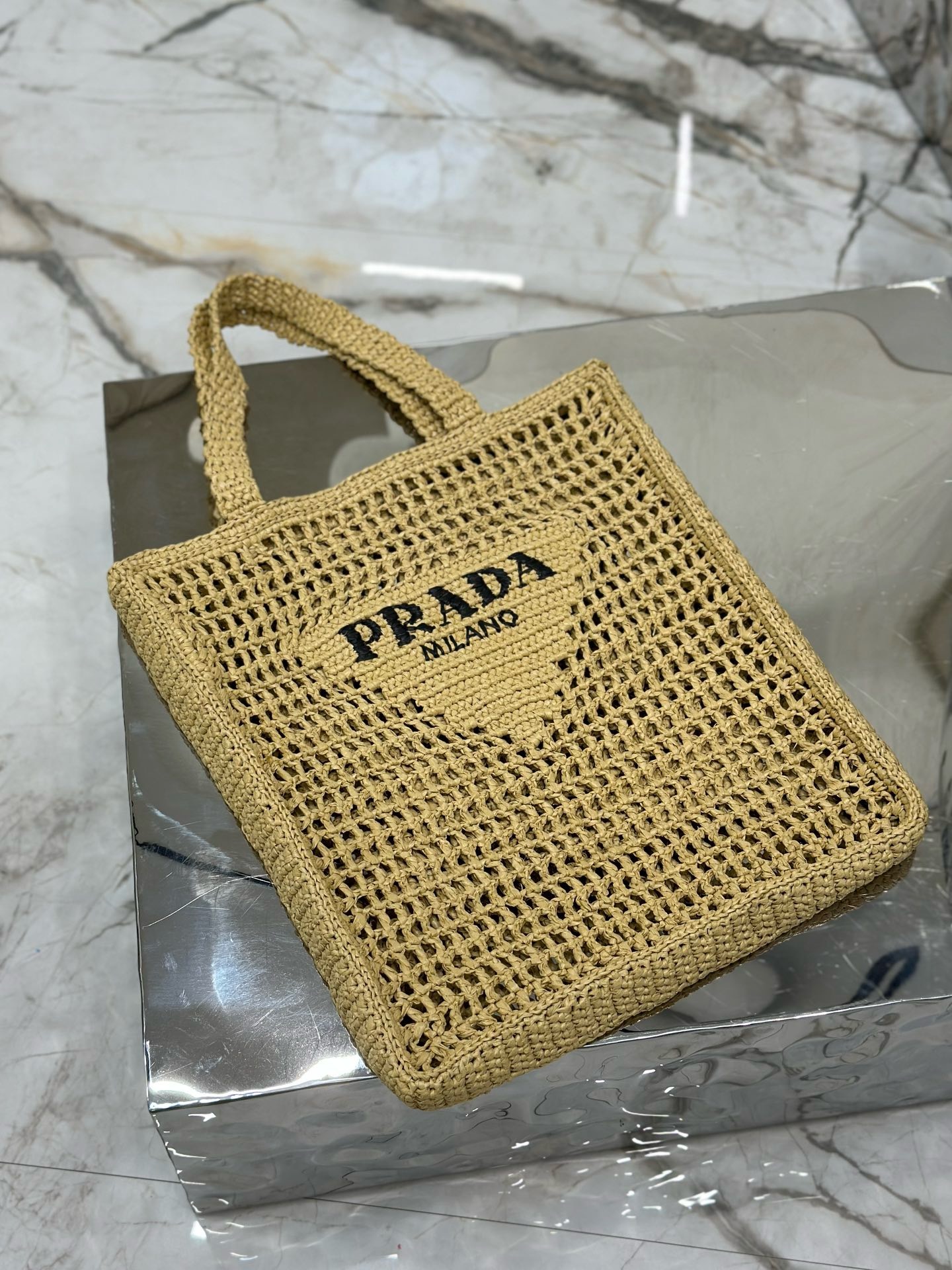 Prada Woven tote bag