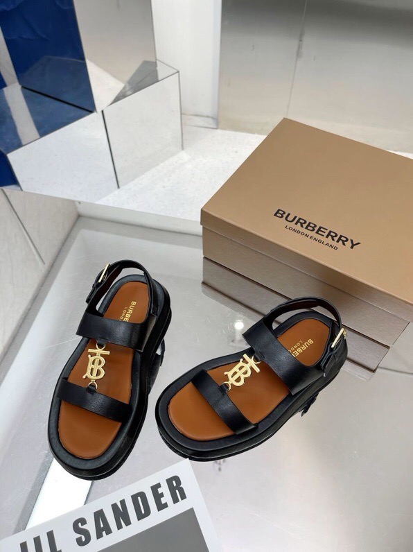 Burberry  Embroidered plaid sandals