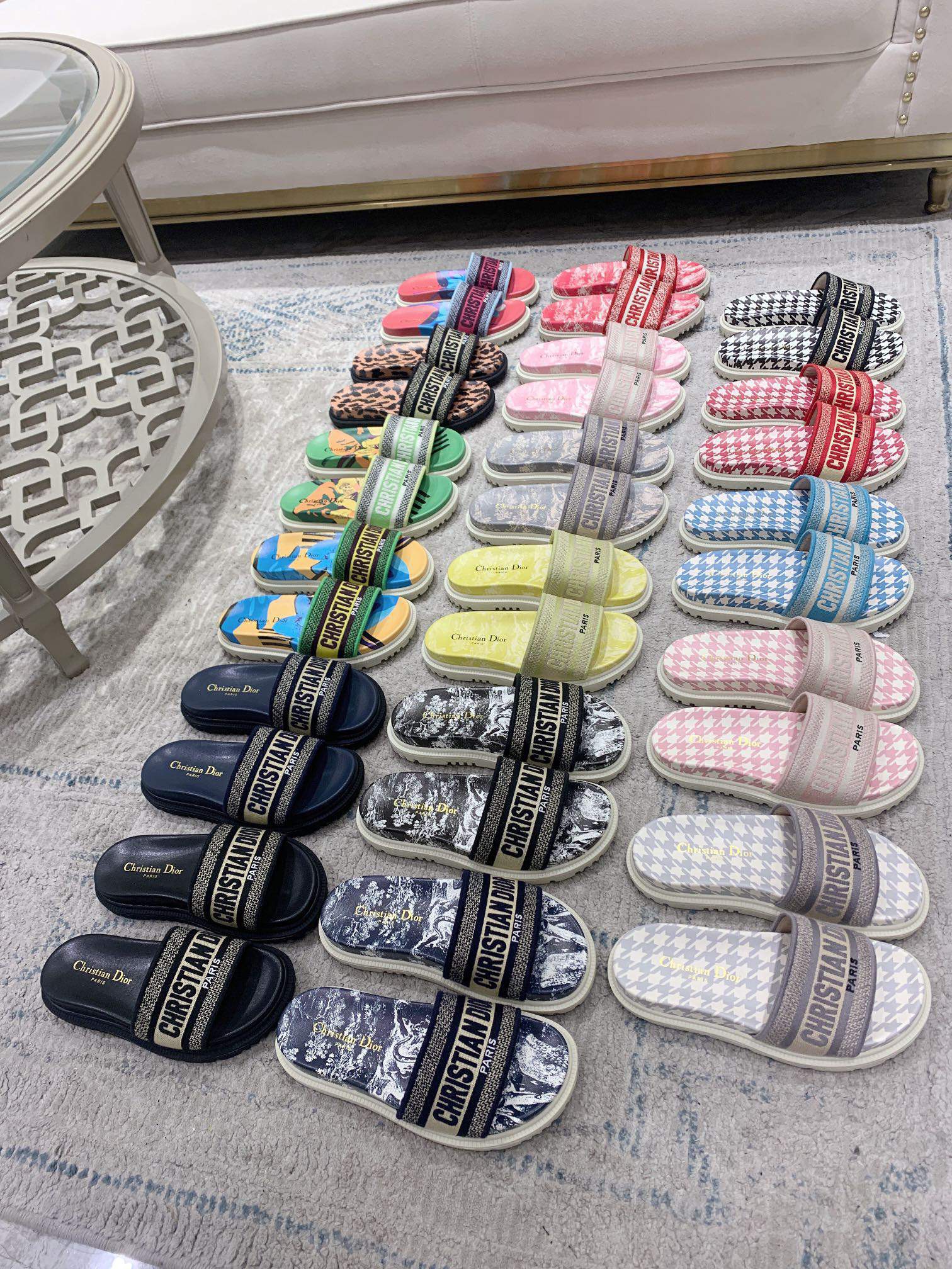 DIOR Original flying woven Joker slippers