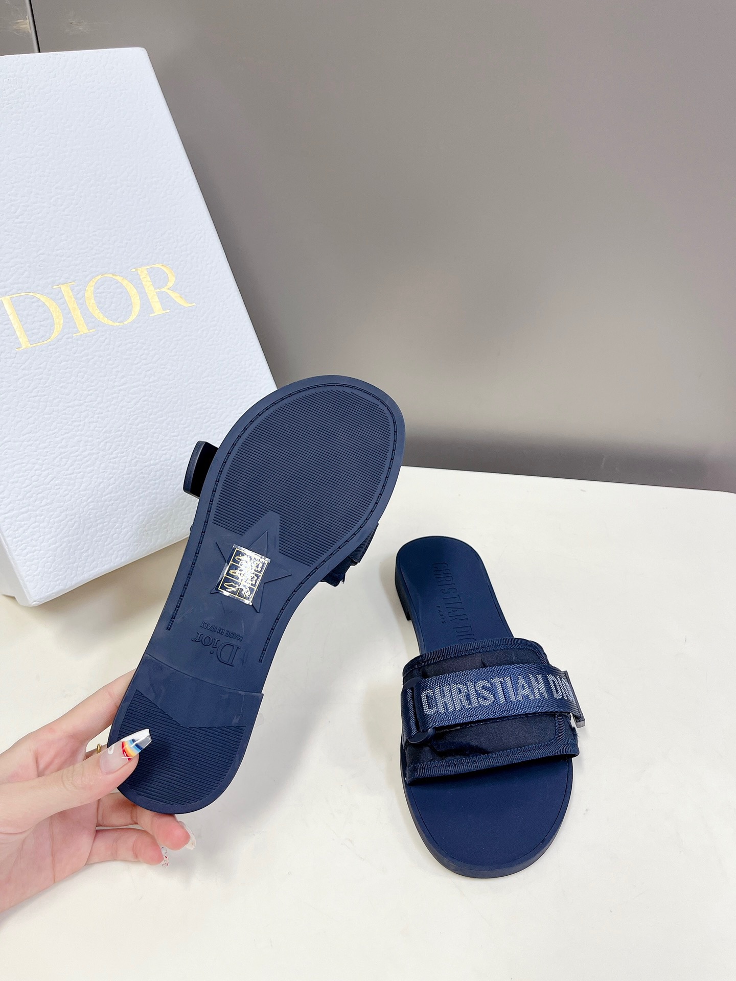 DIOR Classic Velcro flat slippers