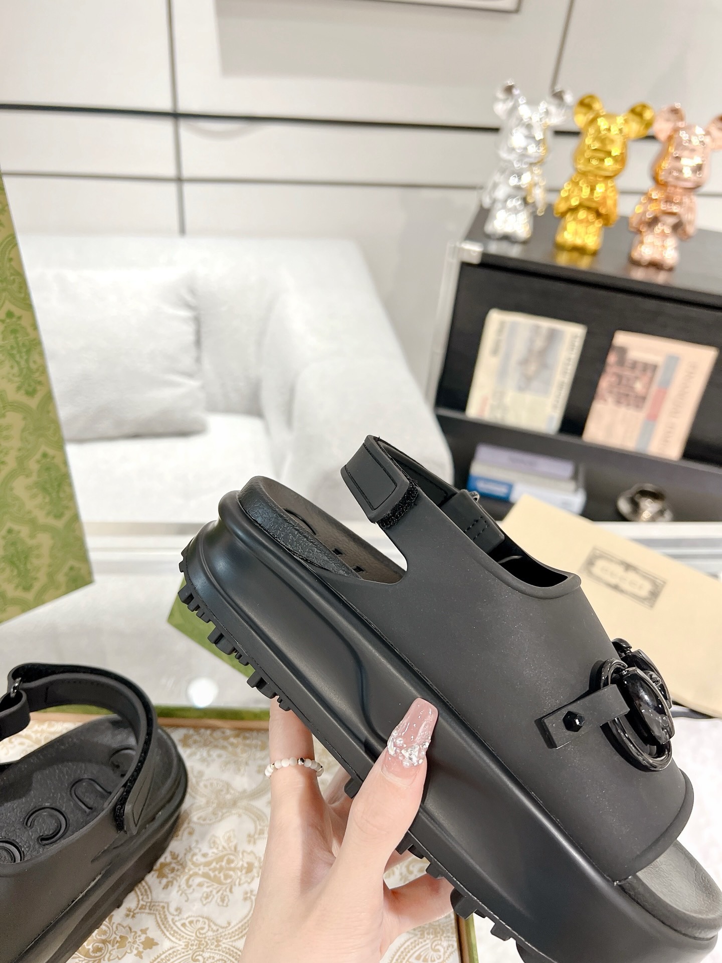 GUCCI Horse-bit buckle platform sandals