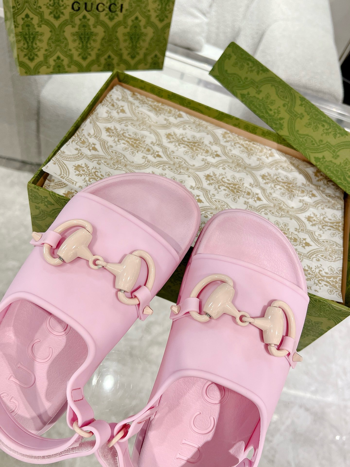 GUCCI Horse-bit buckle platform sandals