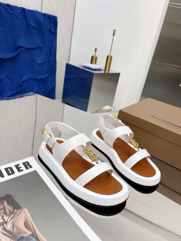 Burberry  Embroidered plaid sandals