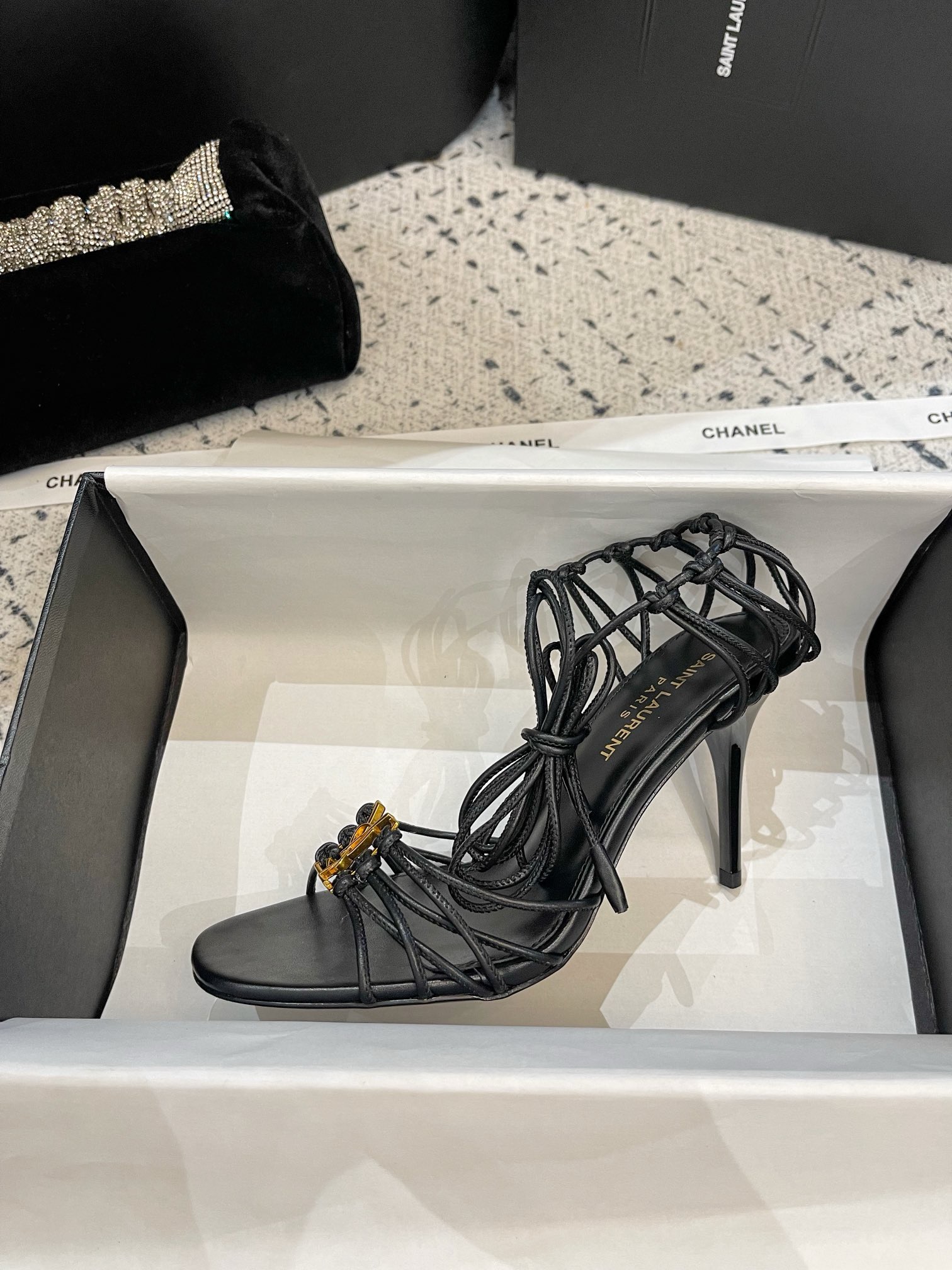 SAINT LAUREN YSL Strap high heels