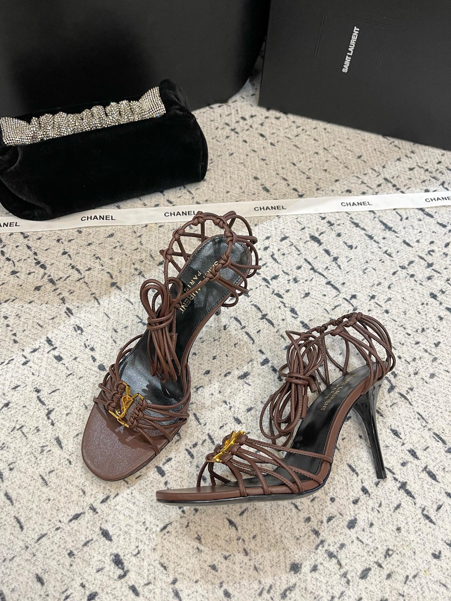 SAINT LAUREN YSL Strap high heels