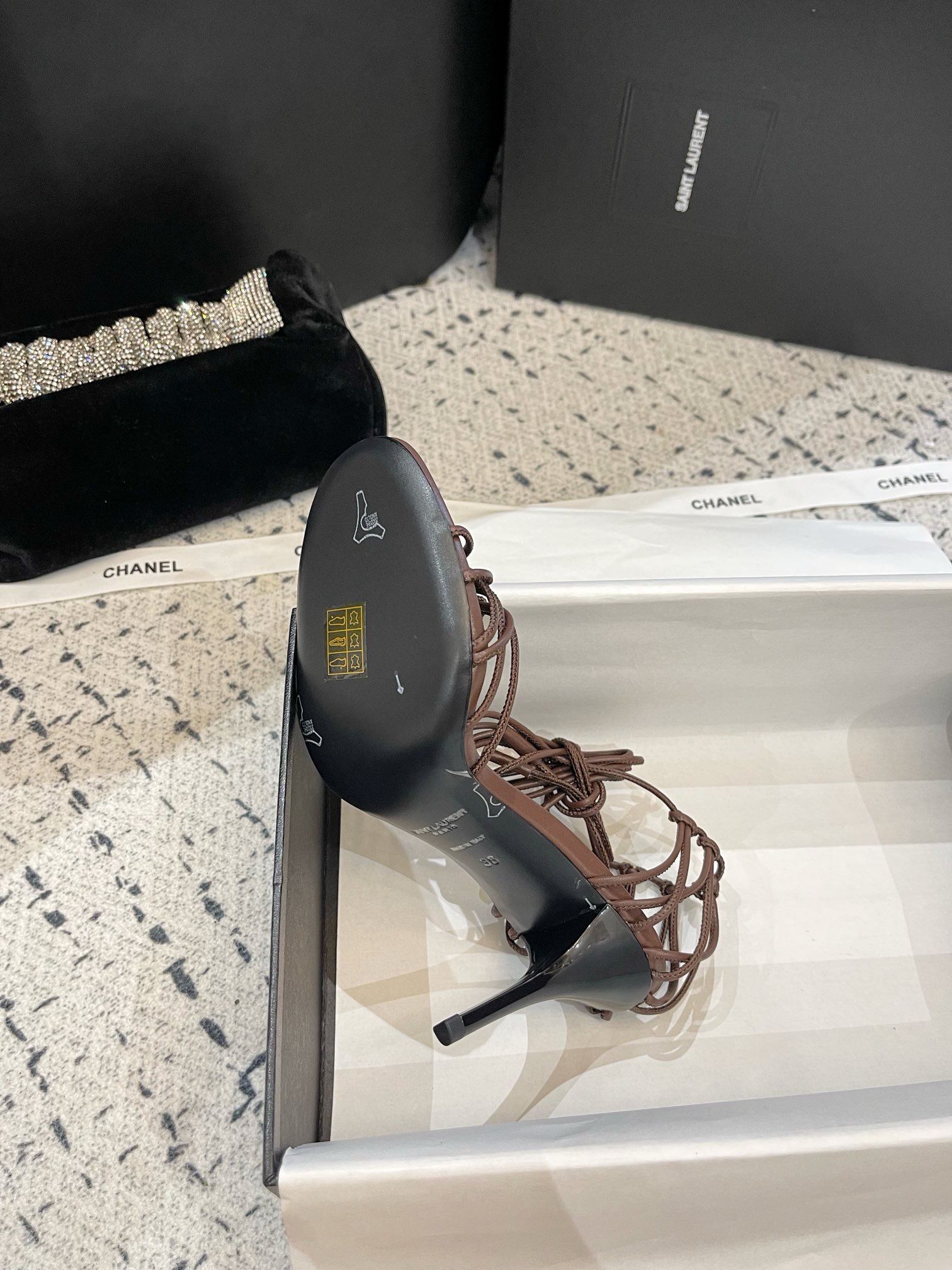 SAINT LAUREN YSL Strap high heels