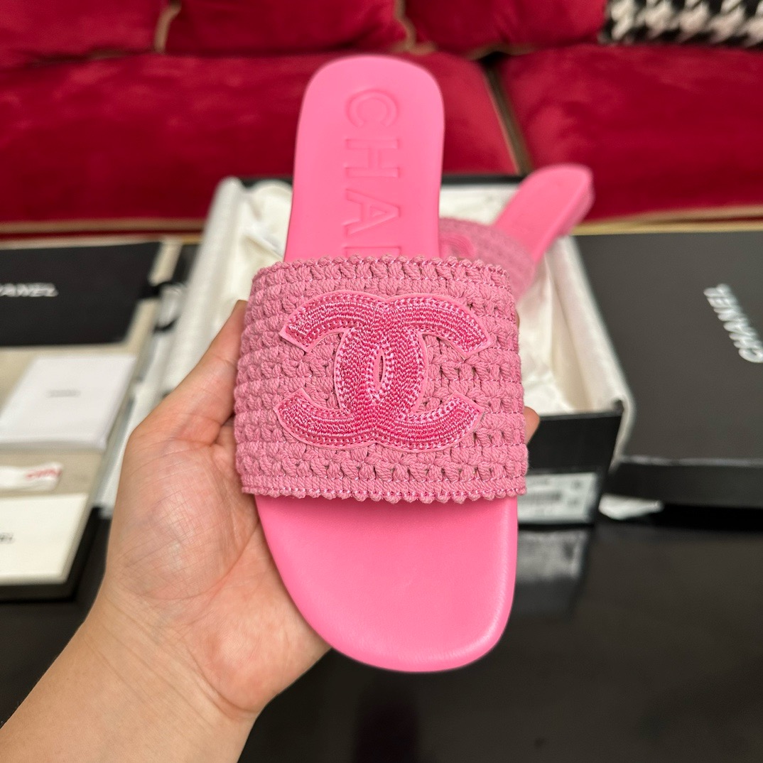CHANEL  coco beach Woven slippers