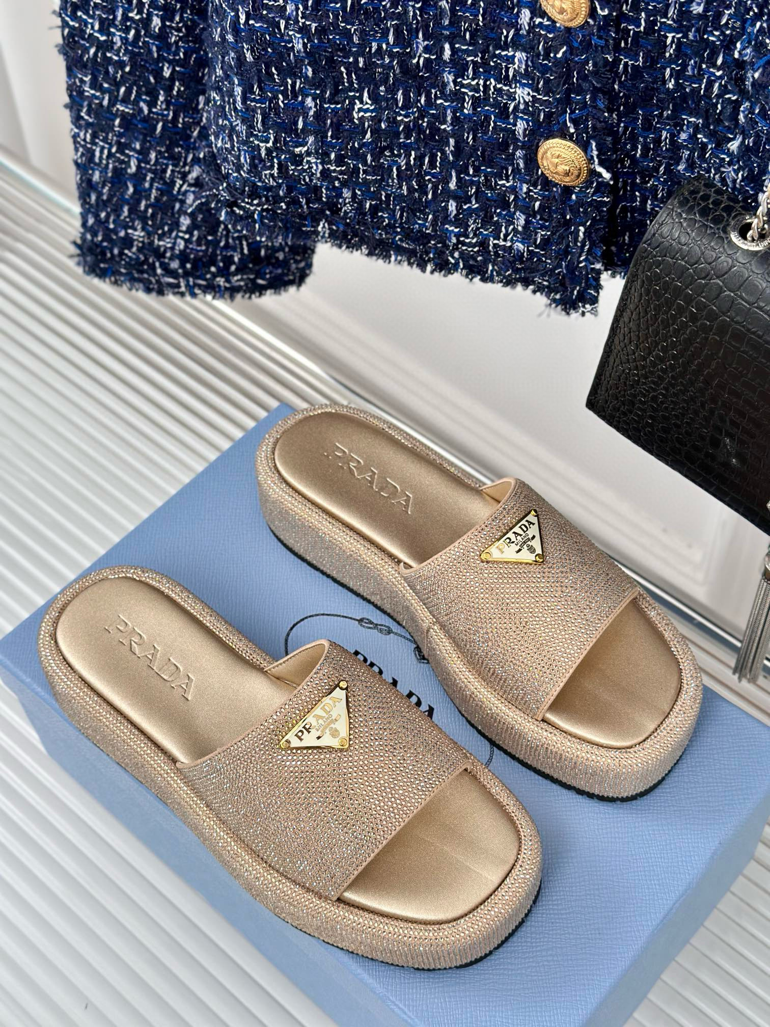 Prada Rhinestone slippers
