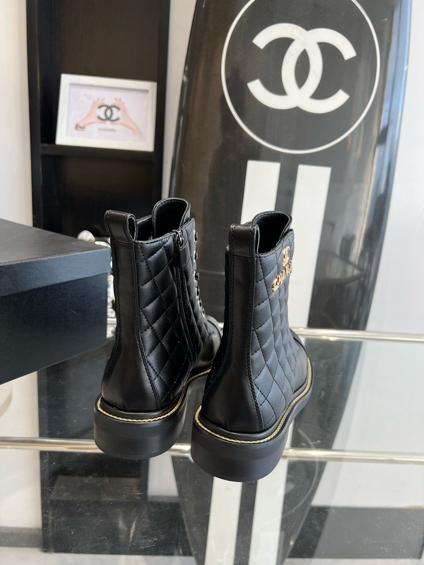 CHANEL Rhombic booties