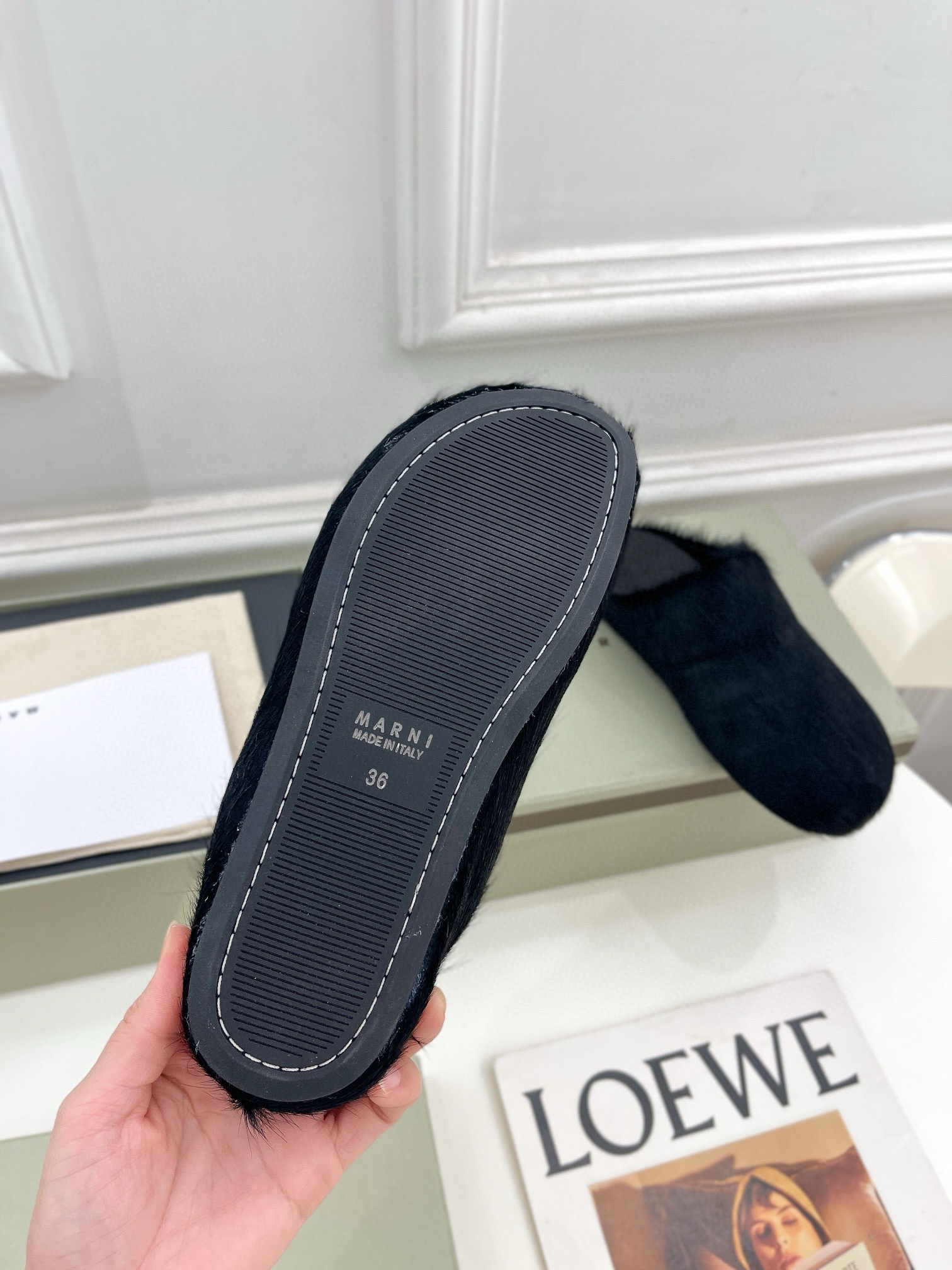 Marni Horse hair slippers