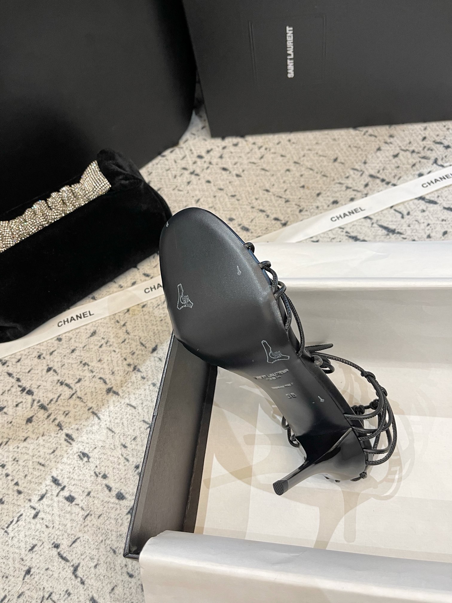 SAINT LAUREN YSL Strap high heels