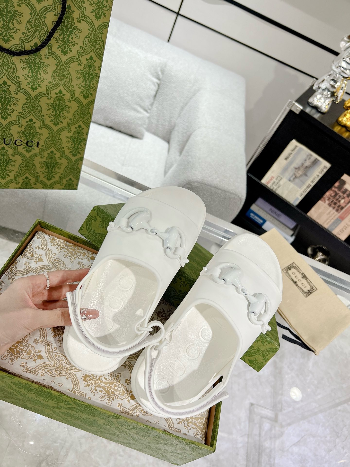 GUCCI Horse-bit buckle platform sandals