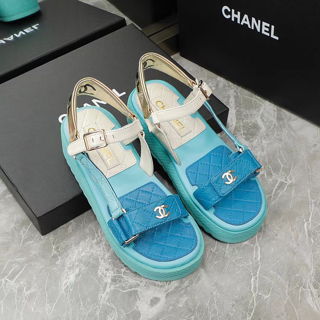 CHANEL Girl candy colored sandals Soft foam sole