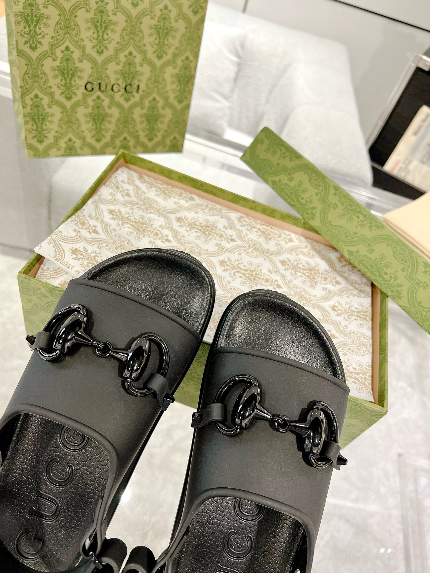 GUCCI Horse-bit buckle platform sandals