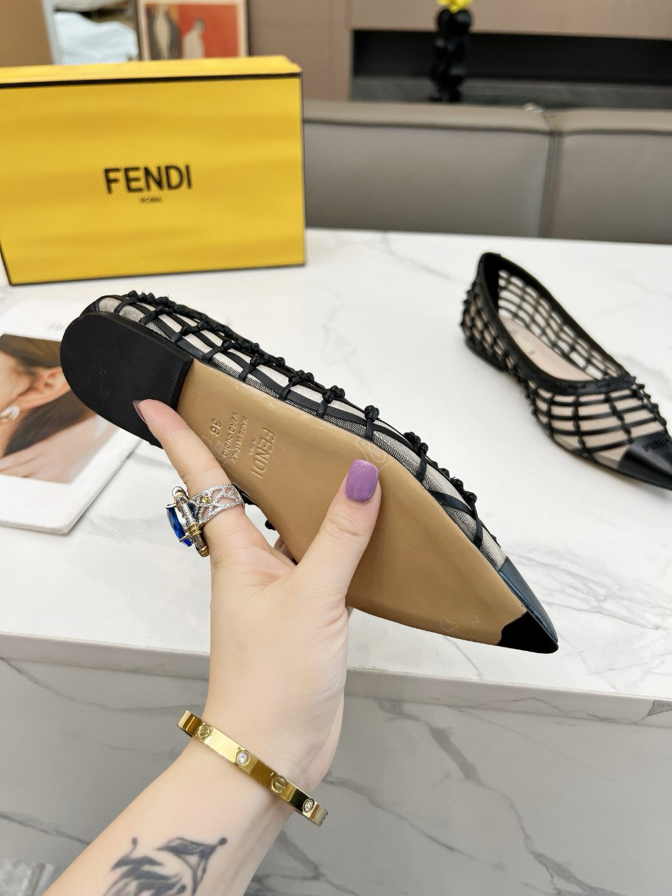 Fendi  Braided ballet shoes