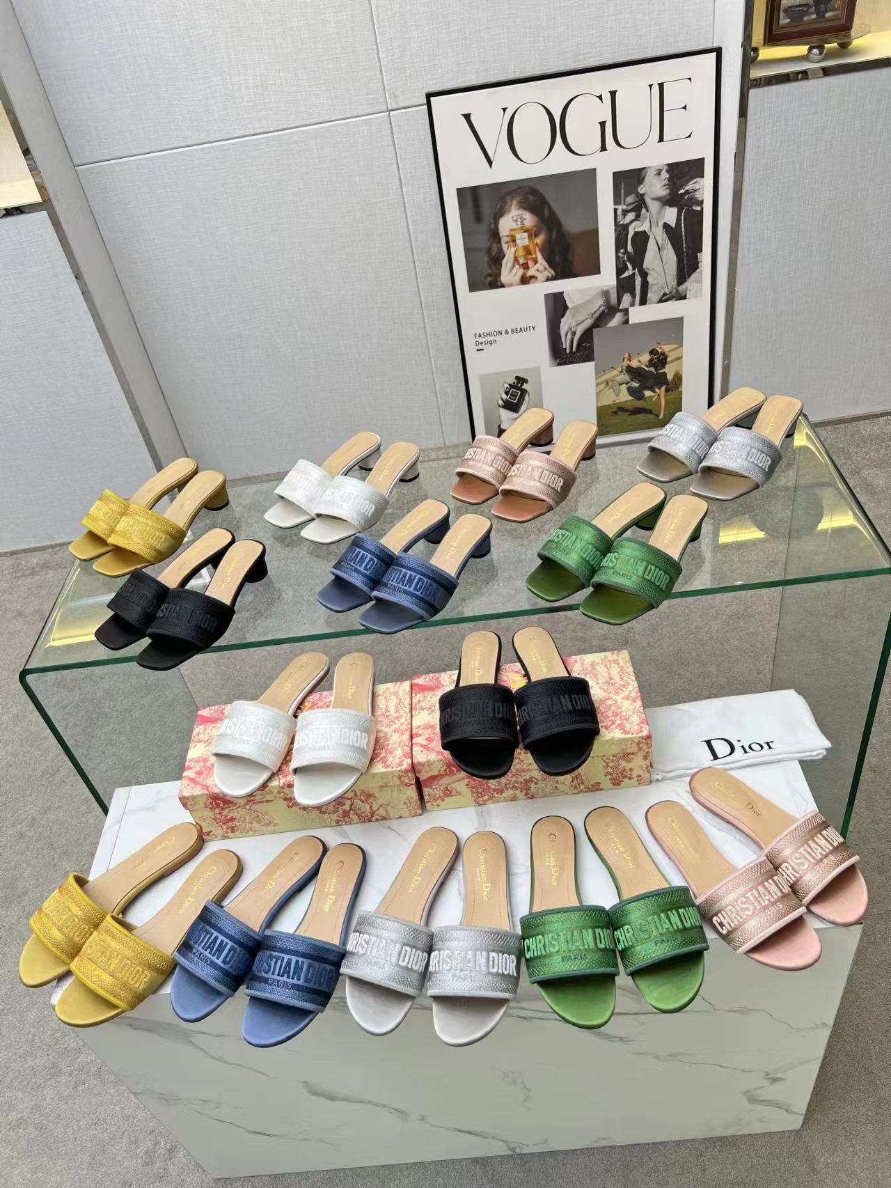 Dior Customized letter jacquard embroidered sandals