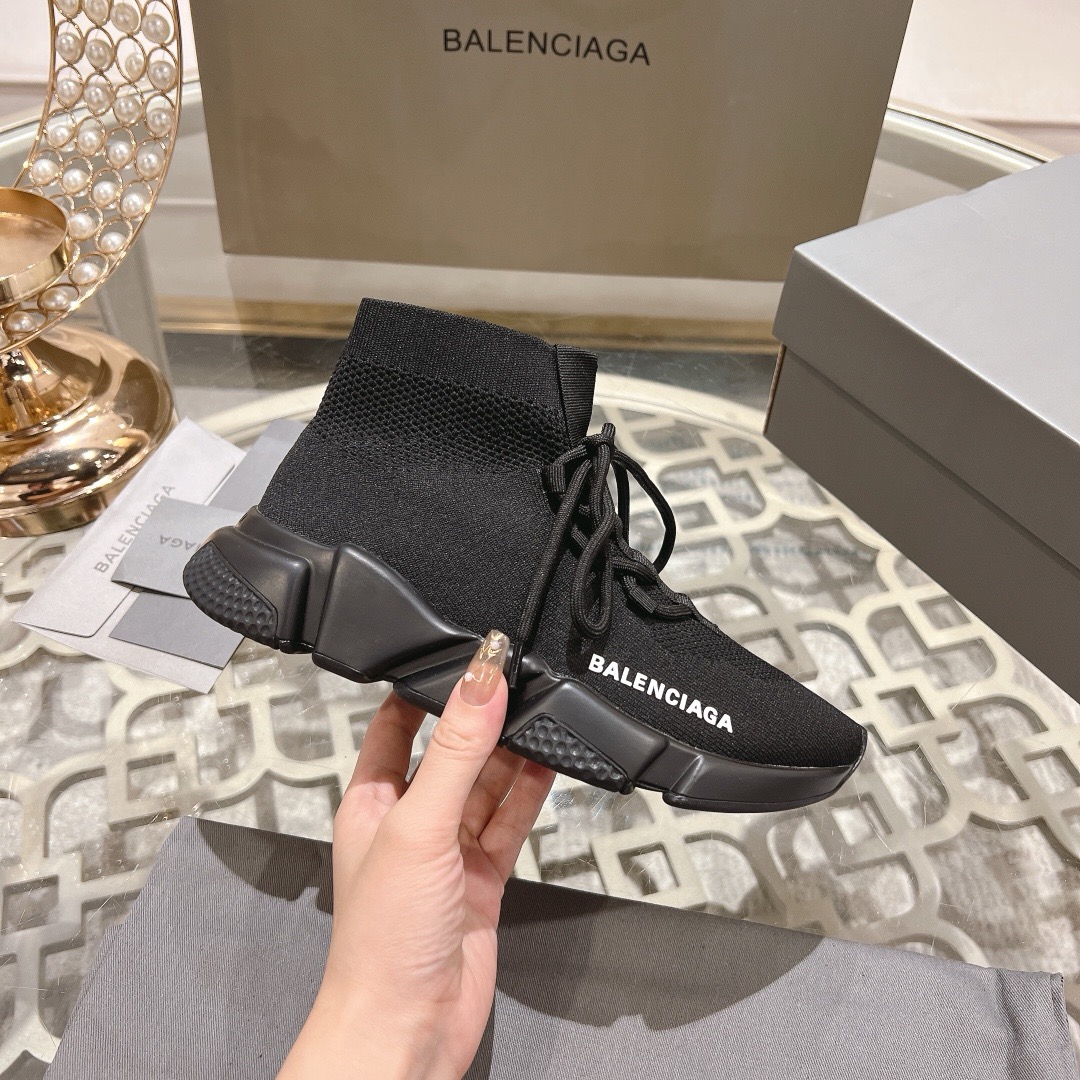 Balenciaga Speed 3.0 logo-print glittered stretch-knit  sneakers