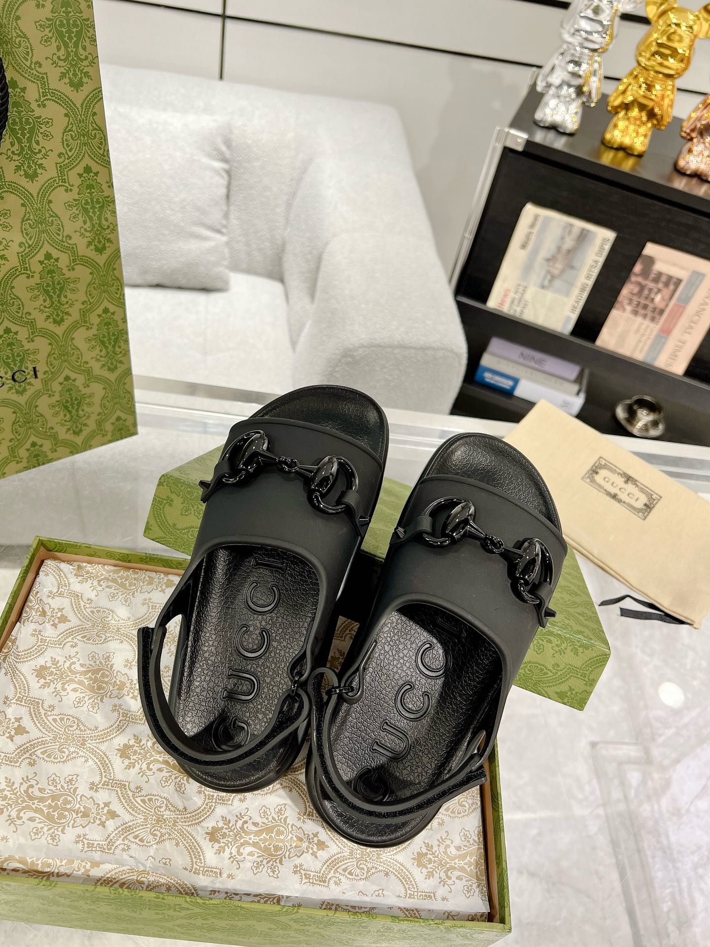 GUCCI Horse-bit buckle platform sandals