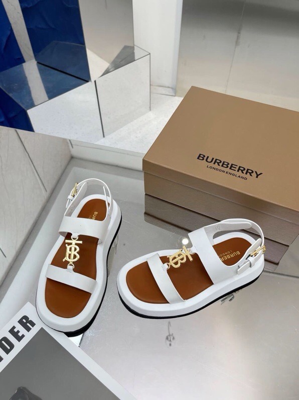 Burberry  Embroidered plaid sandals