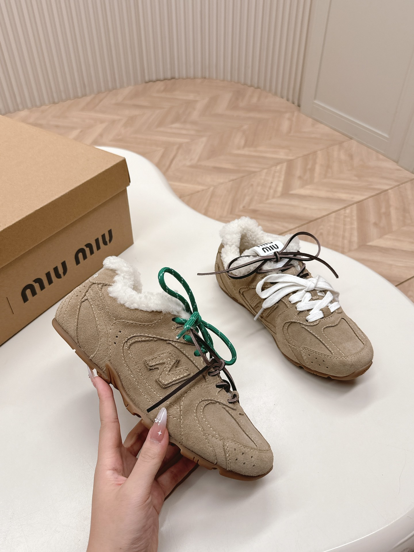 miumiu+new balance sneakers