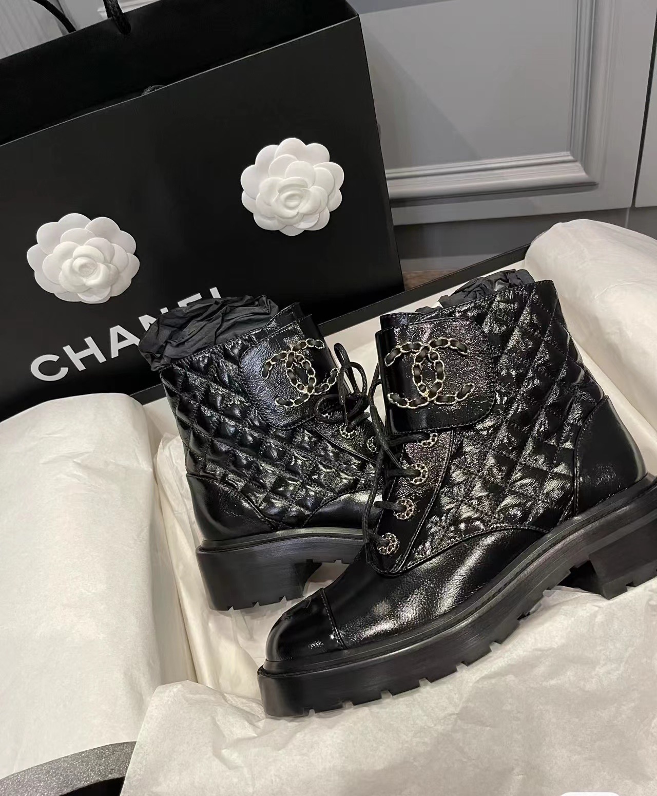 CHANEL Biker boots Ankle boots