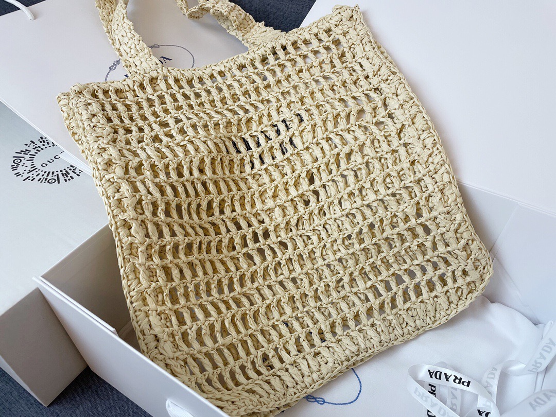 PRADA Crochet beach tote bags