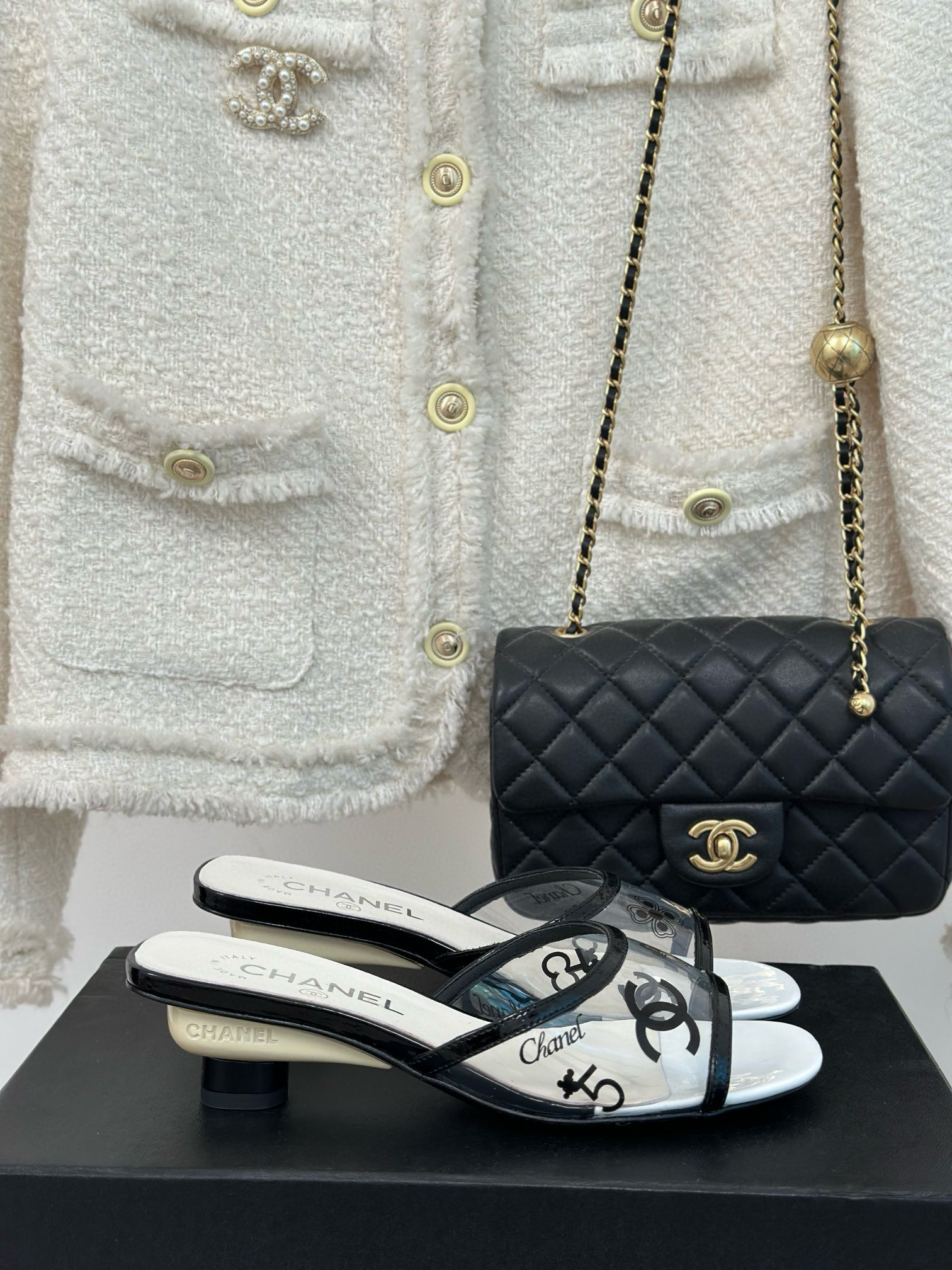 CHANEL chunky sheer sandals