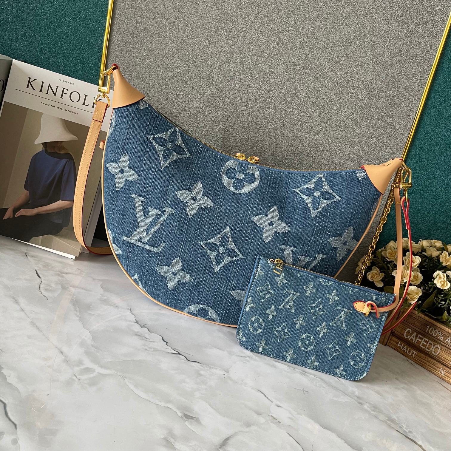 LV Loop Hobo Denim Handbag