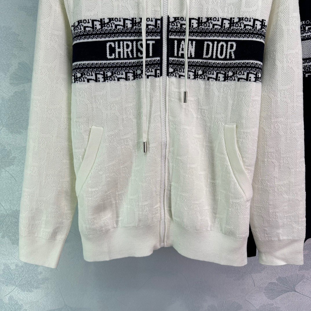 DIOR Long sleeved hooded cardigan