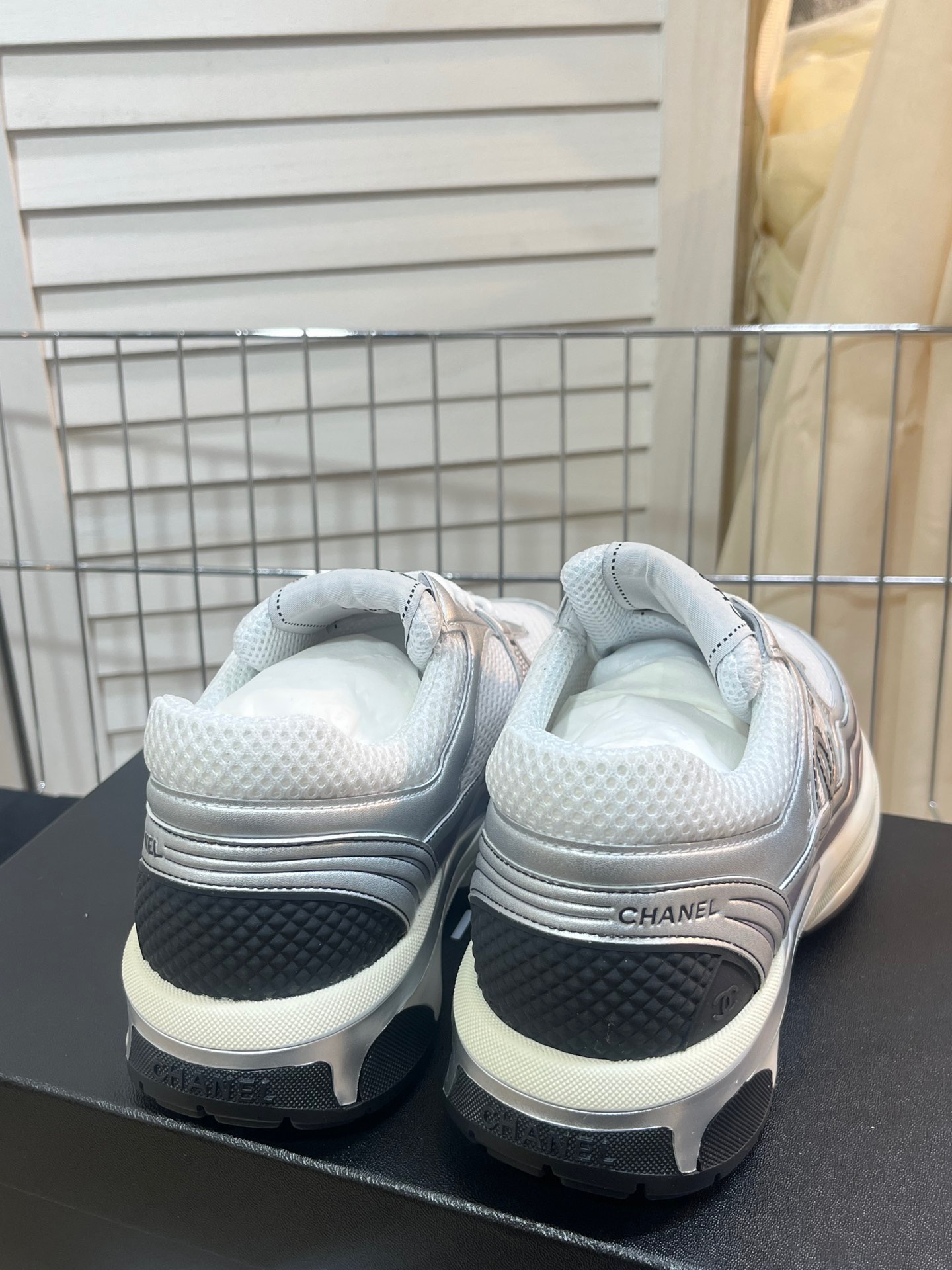 CHANEL Gold and silver horn king sneakers