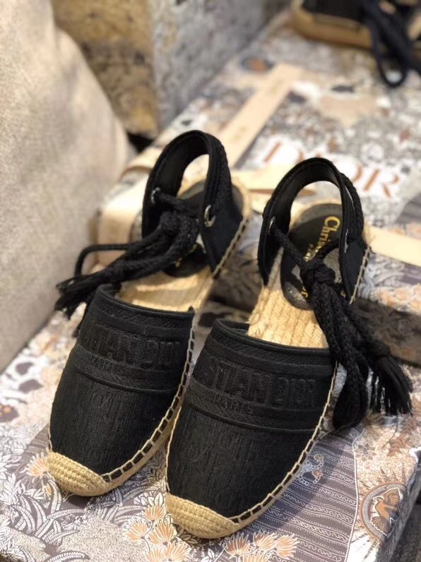 DIOR GRANVILLE Straw Shoes
