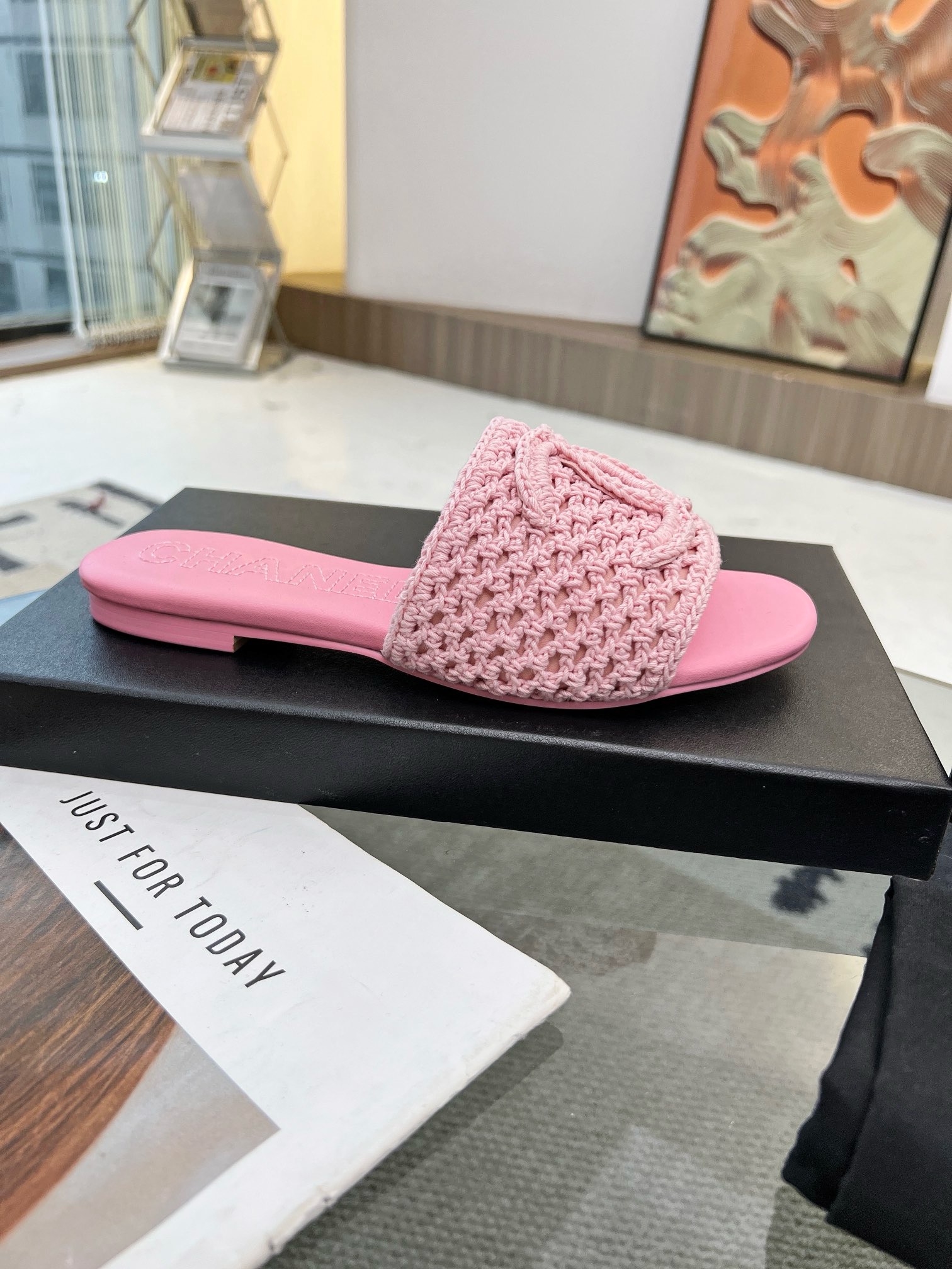 CHANEL Hand-knitted slippers