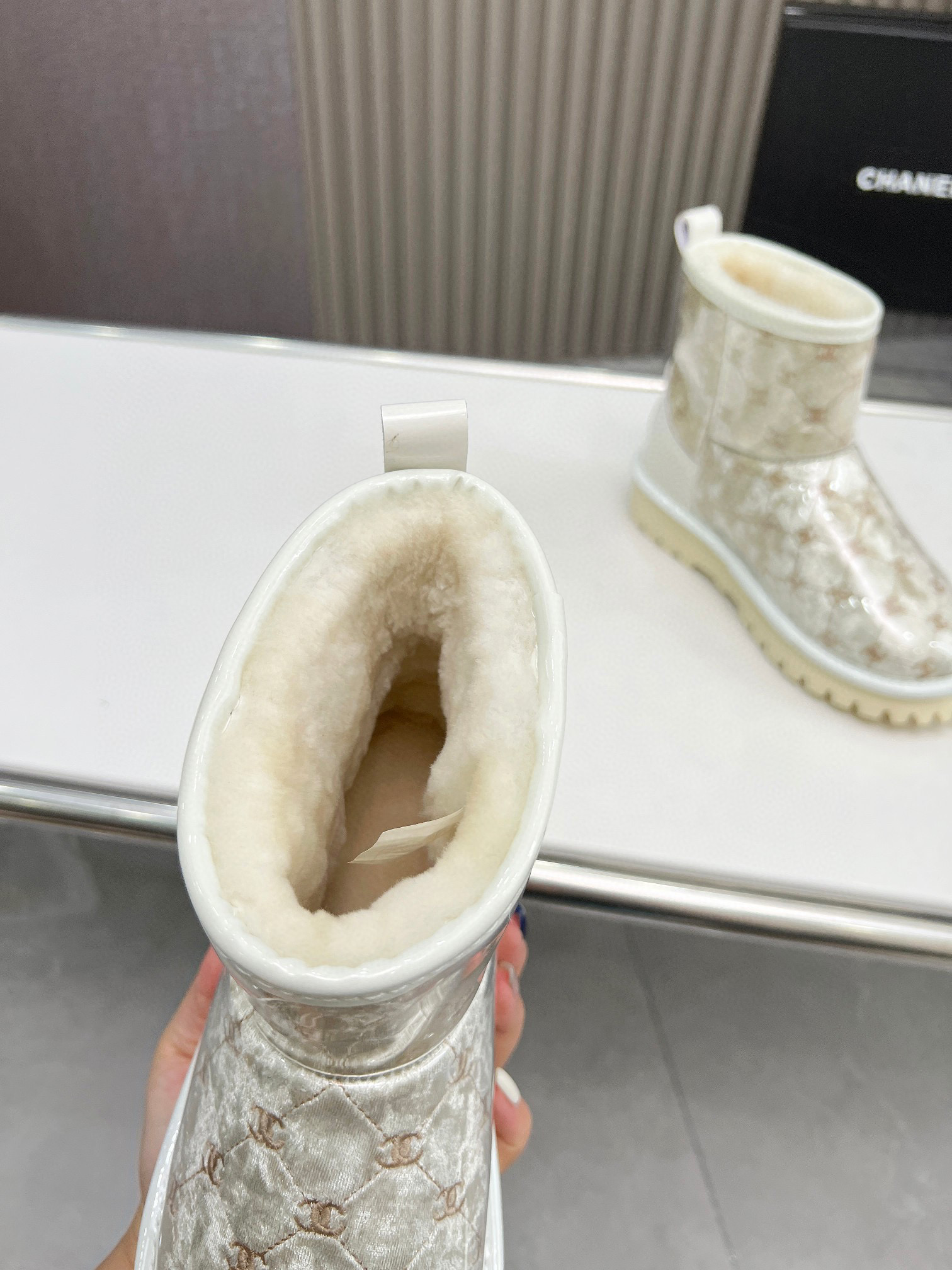 CHANEL TPU Embroidered Snow Boots
