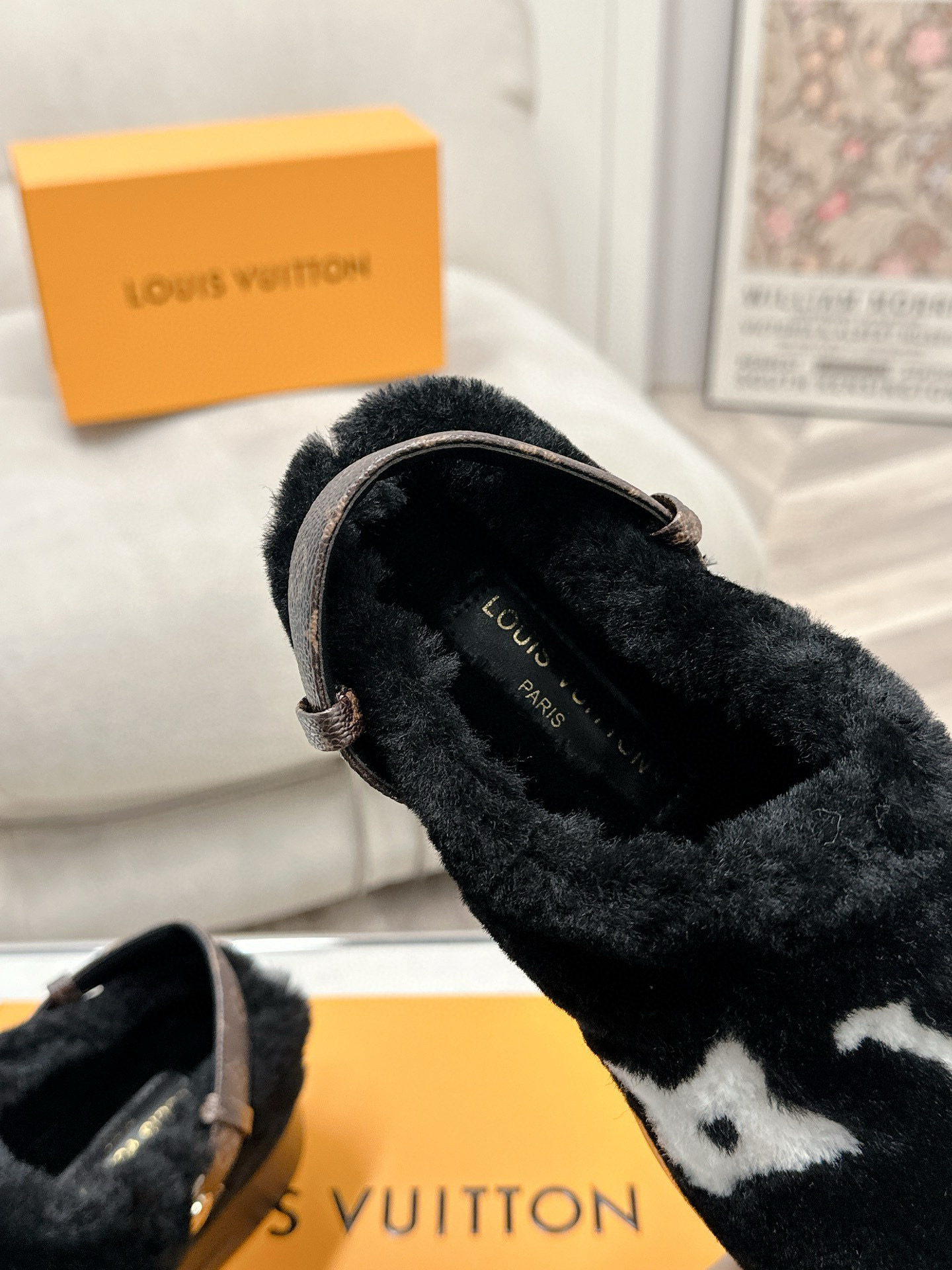 LV Furry sandals