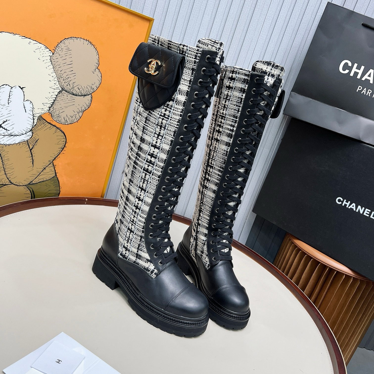CHANEL Knee-high boots