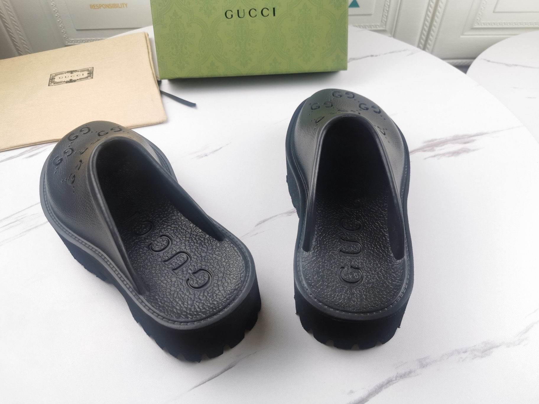 GUCCI Women's hollow G waterproof platform sandals