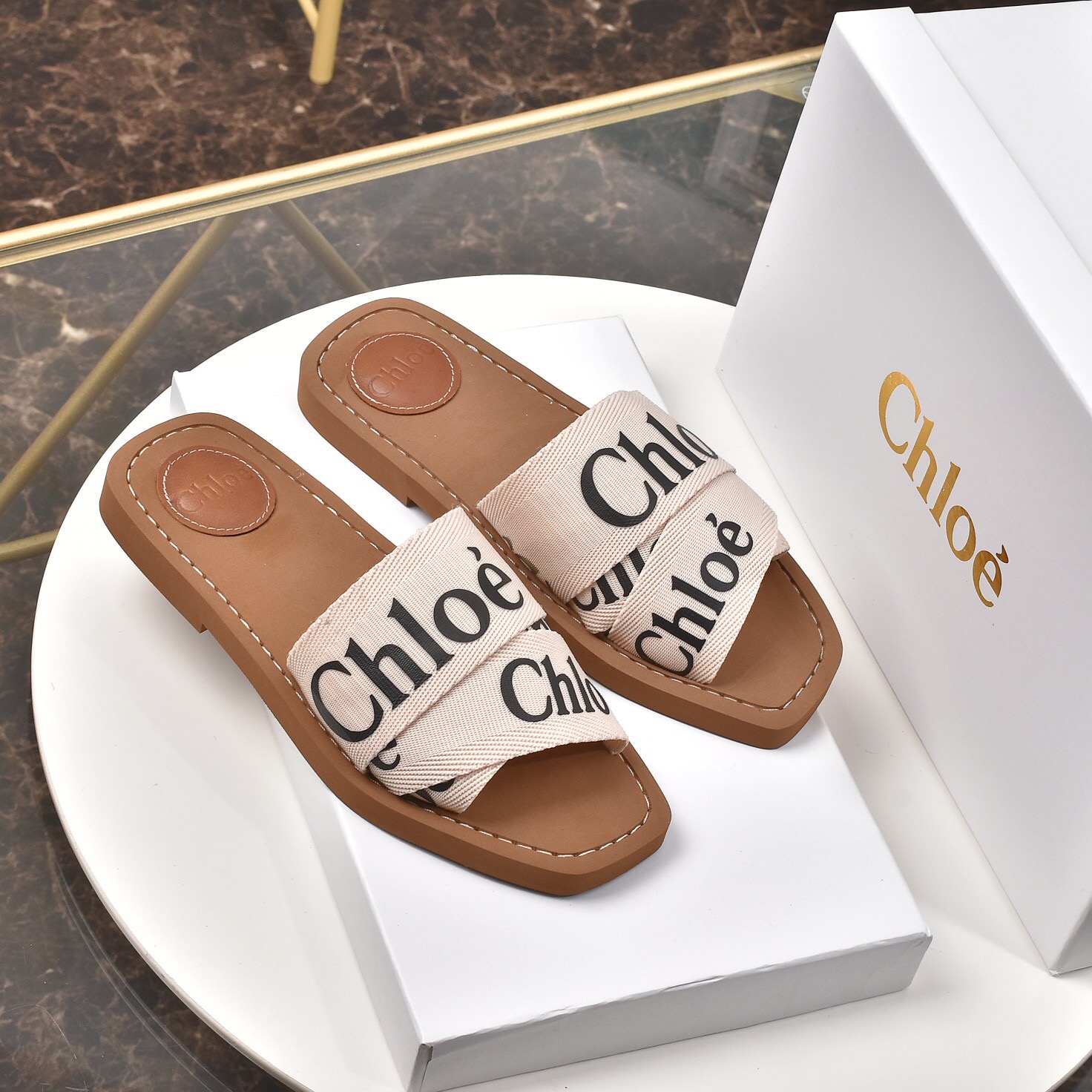 Chloe WOODY flat slippers